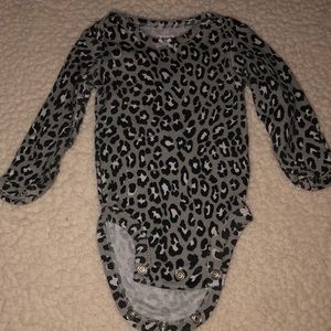 Gray chettah large print newborn onsie